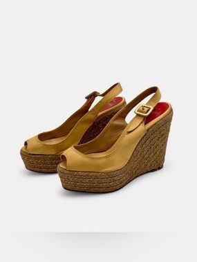 Christian Louboutin Almeria Espadrille Wedge Sandals – Size 38 (US 8) ✨